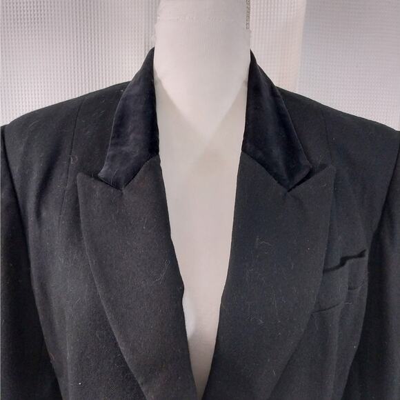 EVAN PICONE! STUNNING BLACK VELVET COLLAR, TAILORED & TAPERED JACKET! SZ 12 - Picture 6 of 13